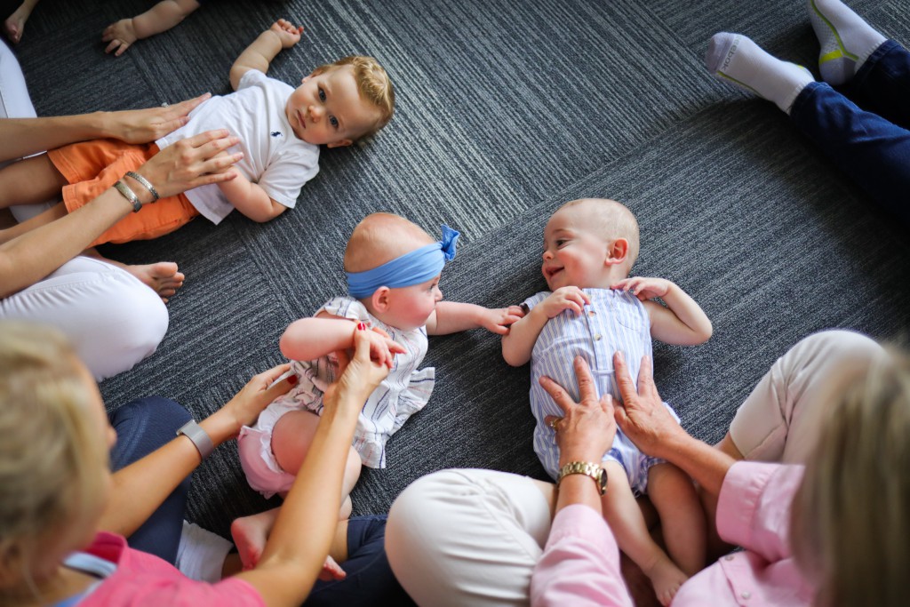 Babies in music class